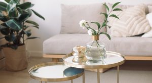 Flowers In Vase On Table At Home