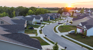 Aerial shot of a community