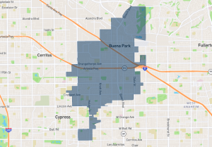 Map of Buena Park Northeast