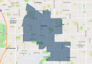 Map of City Center of Cypress