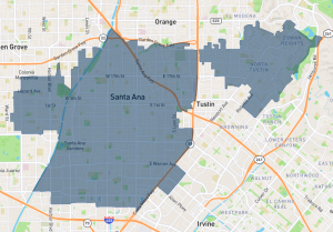Map of South Coast Metro