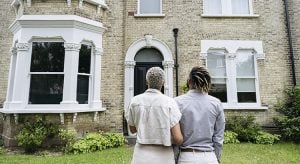 New homeowners admiring their investment