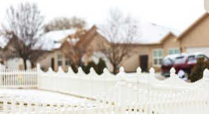Snow Frosted Homes in City Suburban Neighborhood during winter in Western Colorado