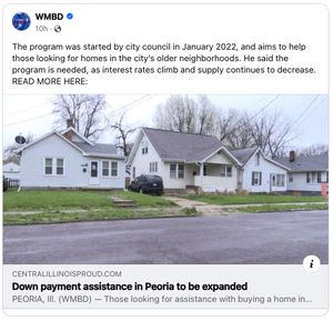 WMBD Article on the expansion of the City of Peoria grant