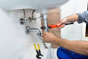 Plumbing repairs, tools to tighten connections under sink.
