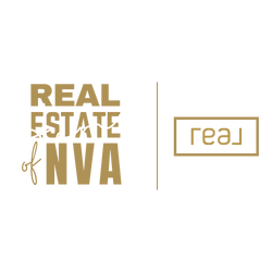 REALESTATEOFNVA - GOLD MONO - WHITE HOME - Horizontal Lockup