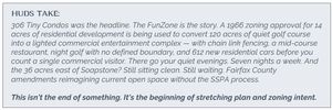 This isn't the end of something. It's the beginning of stretching plan and zoning intent.