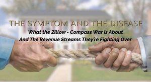 Editorial banner showing two hands pulling a rope across the front of a colonial home, illustrating the Zillow-Compass MLS dispute and what it means for Northern Virginia sellers.