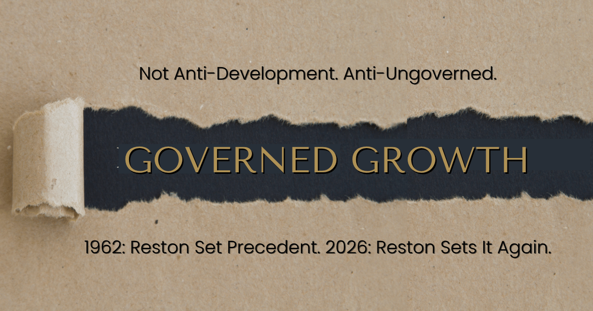 Governed Growth — Reston National Golf Course submission entered into the Fairfax County record, August 2026