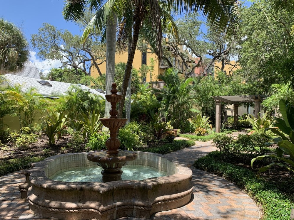 Burns Court fountain in Sarasota Florida