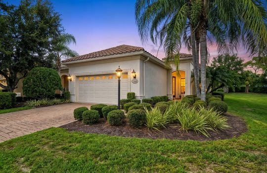 Exterior with garage door