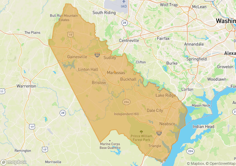 Prince William County Data Center Overlay Map