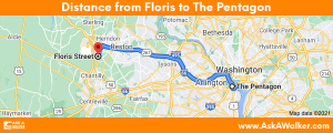 Distance from Floris to The Pentagon