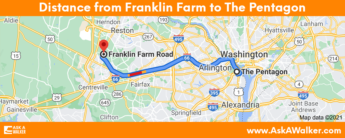 Distance from Franklin Farm to The Pentagon