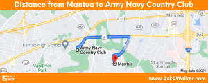 Distance from Mantua to Army Navy Country Club
