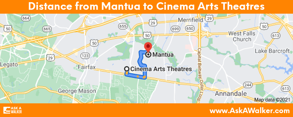 Distance from Mantua to Cinema Arts Theatres