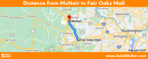Distance from McNair to Fair Oaks Mall
