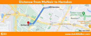 Distance from McNair to Herndon