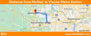 Distance from McNair to Vienna Metro Station