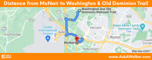 Distance from McNair to Washington and Old Dominion Trail