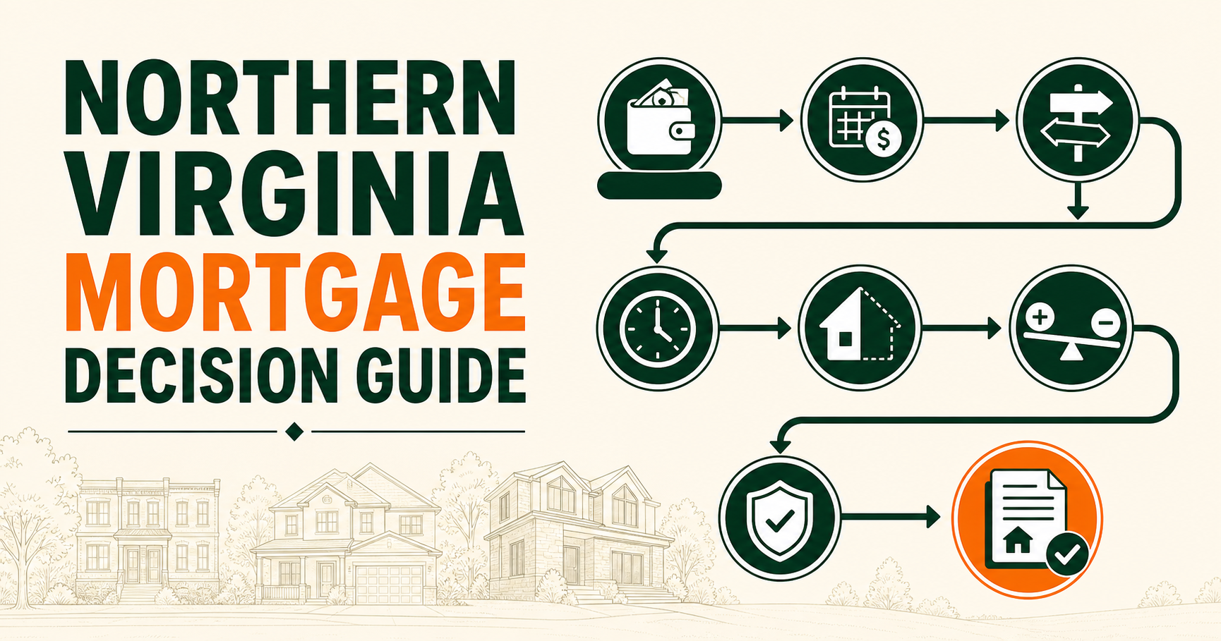 A Northern Virginia mortgage decision path through cash, timing, rate, insurance, and written loan choices