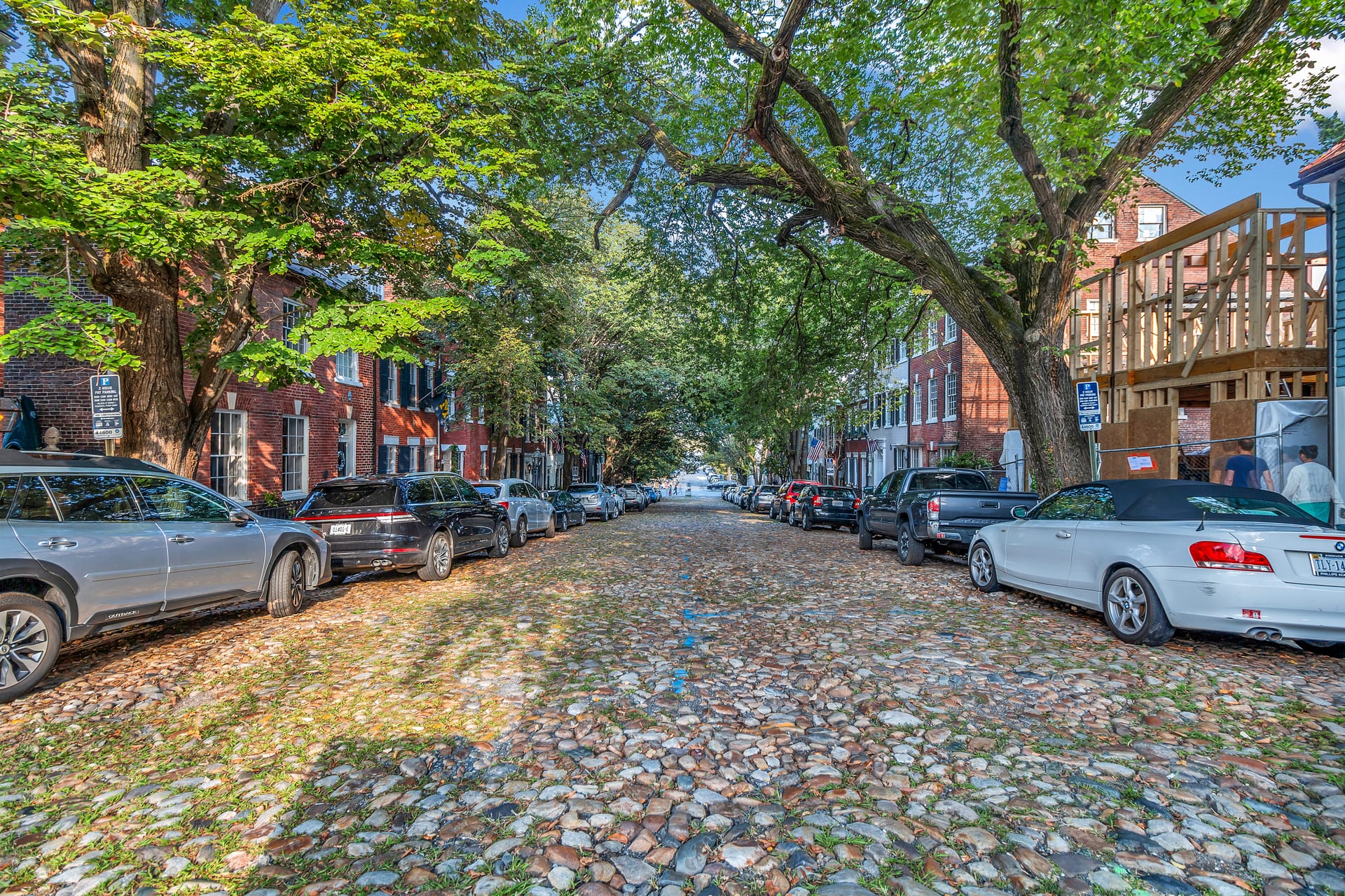 Cobblestone street in Old Town Alexandria, Virginia