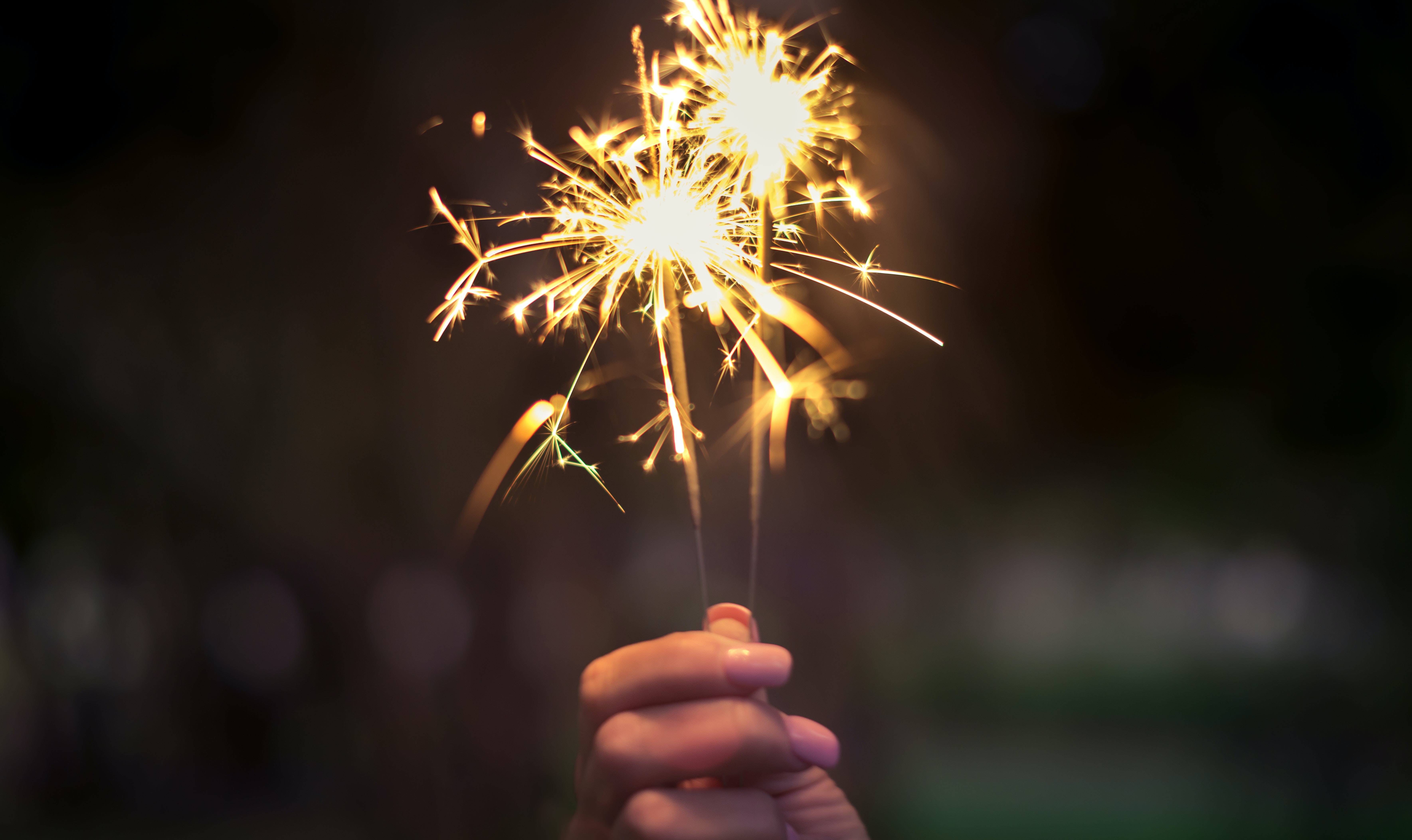 Picture of person holding a sparkler