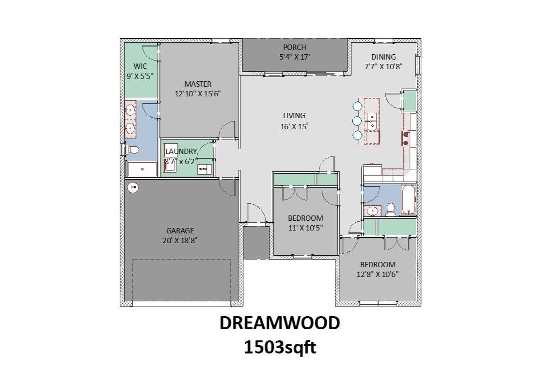 Dreamwood Floor Plan LEft Garage