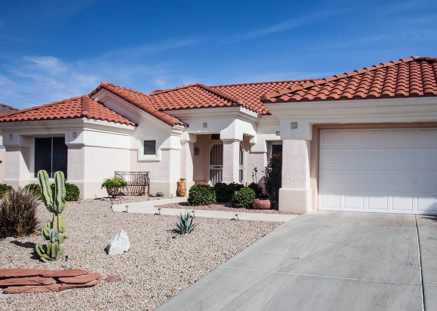 You will see Spanish Colonial roots in most all new homes built in the Phoenix area. They typically include Spanish Colonial exteriors and modern interiors with Ranch style layouts.