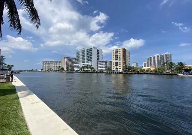 FortLauderdale Intracoastal View Calm Water with Skyline Background