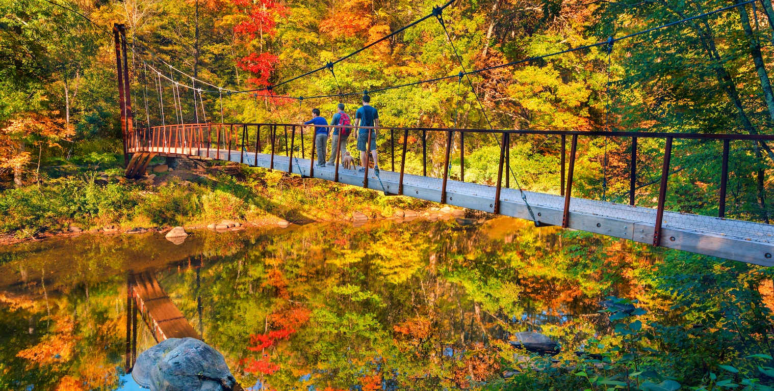 hikers-cross-the-henry-david-thoreau-footbridge-at-hidden-valley-preserve-in-washington-conn.-c2a9romylee
