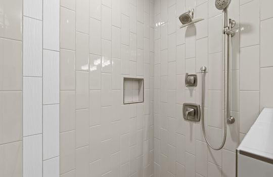 Master Bath shower with floor to ceiling tile