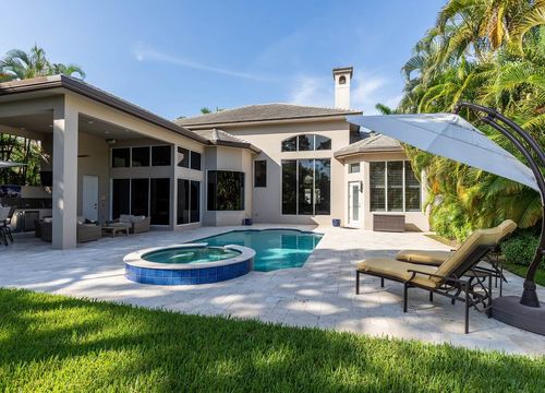 Backyard of a modern house