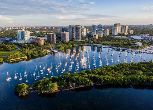 Coconut Grove Miami Marina Cityscape