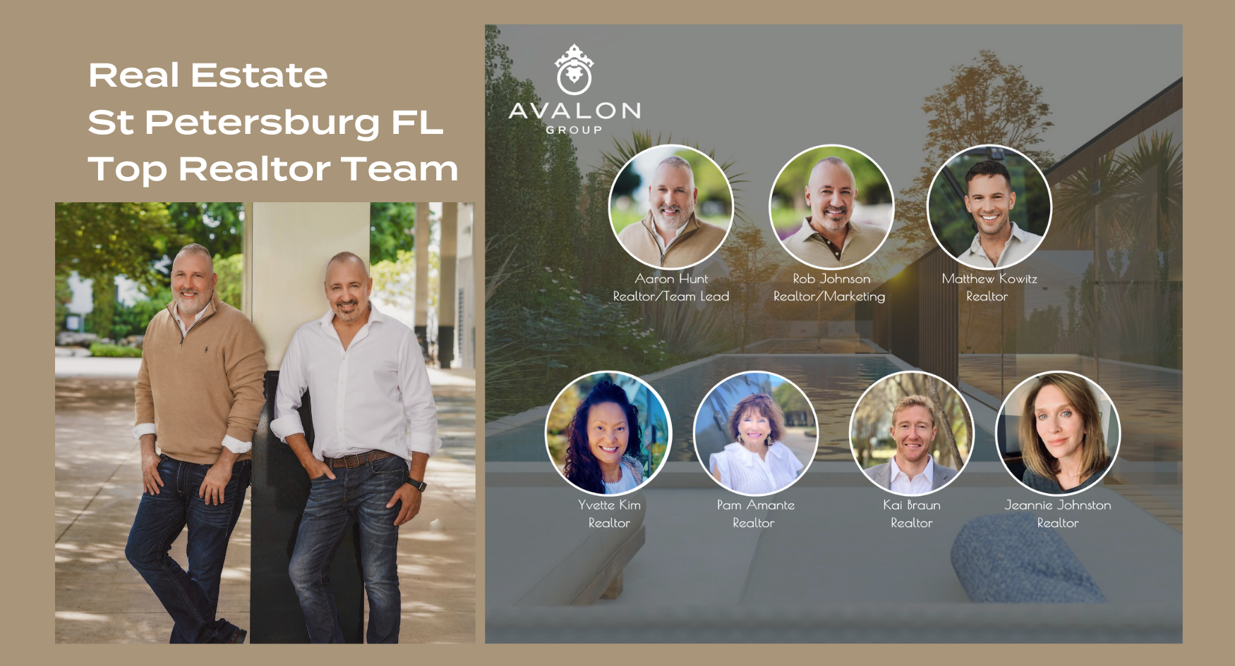 Real Estate St Petersburg FL cover photo shows the founders in one picture and all the team members in individual pictures that are round.