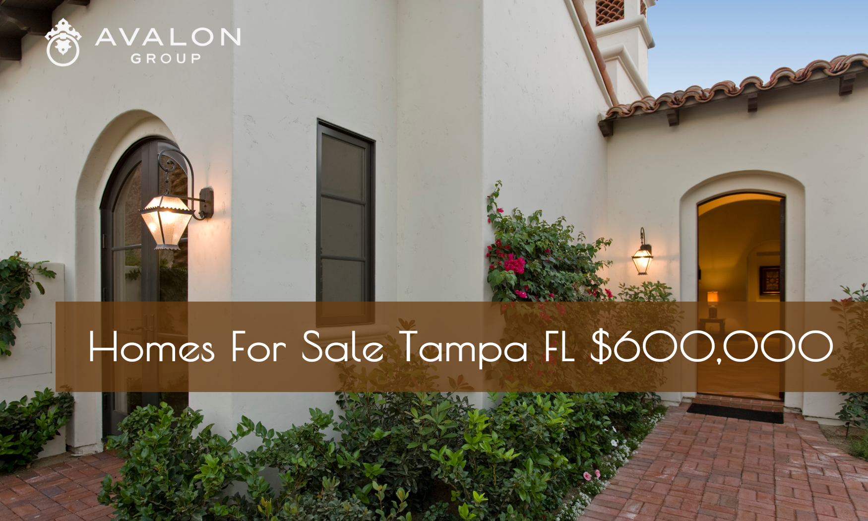 Homes For Sale Tampa Cover Pic shows a white stucco classic home with black windows.