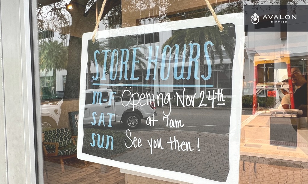 Caribou Coffee Will Open November 24th 2023  Store hours sign