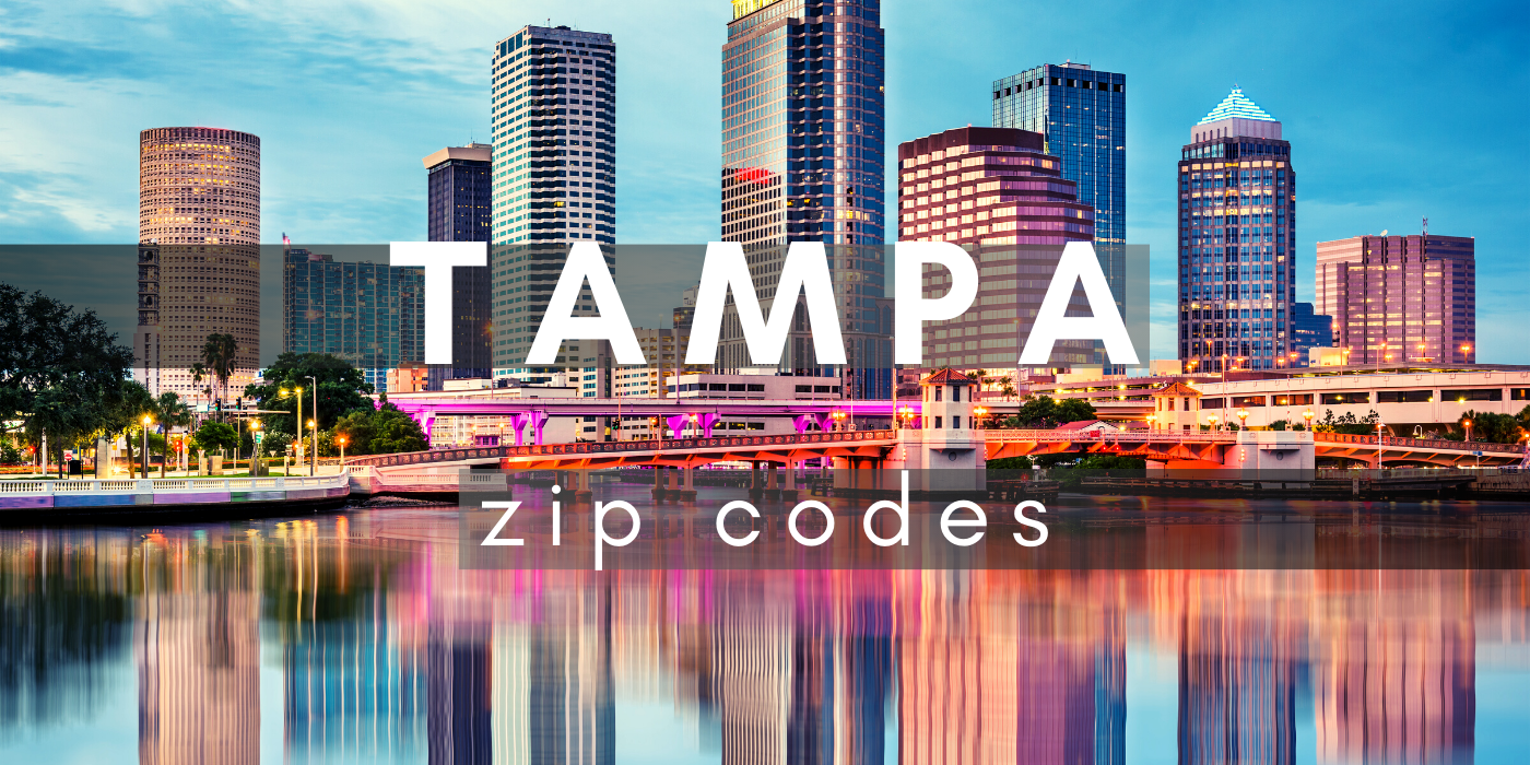Tampa Zip Codes Cover Picture shows the city skyline with water in front.