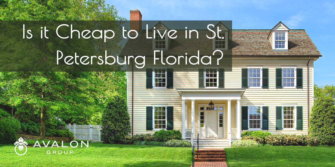 Is it Cheap to Live in St Petersburg Florida cover picture shows a beige salt box the home with dark green shutters and a white door.