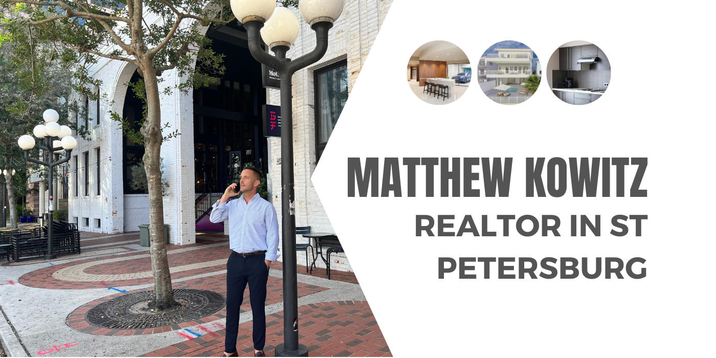 Realtor in St Petersburg matthew Kowitz is pictured outside of the downtown Avalon Group Office.