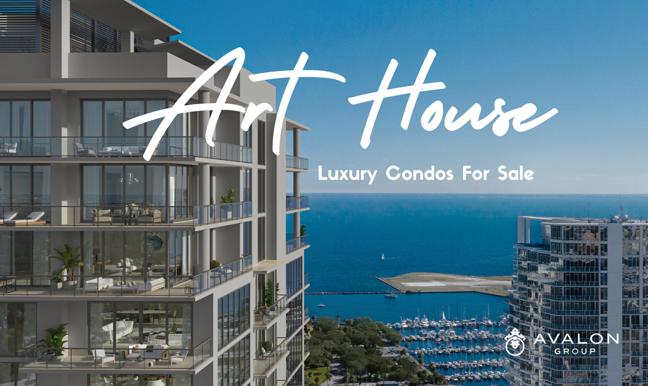 Art House Luxury Condos For Sale cover picture shows the outside of the top floors of the high rise.
