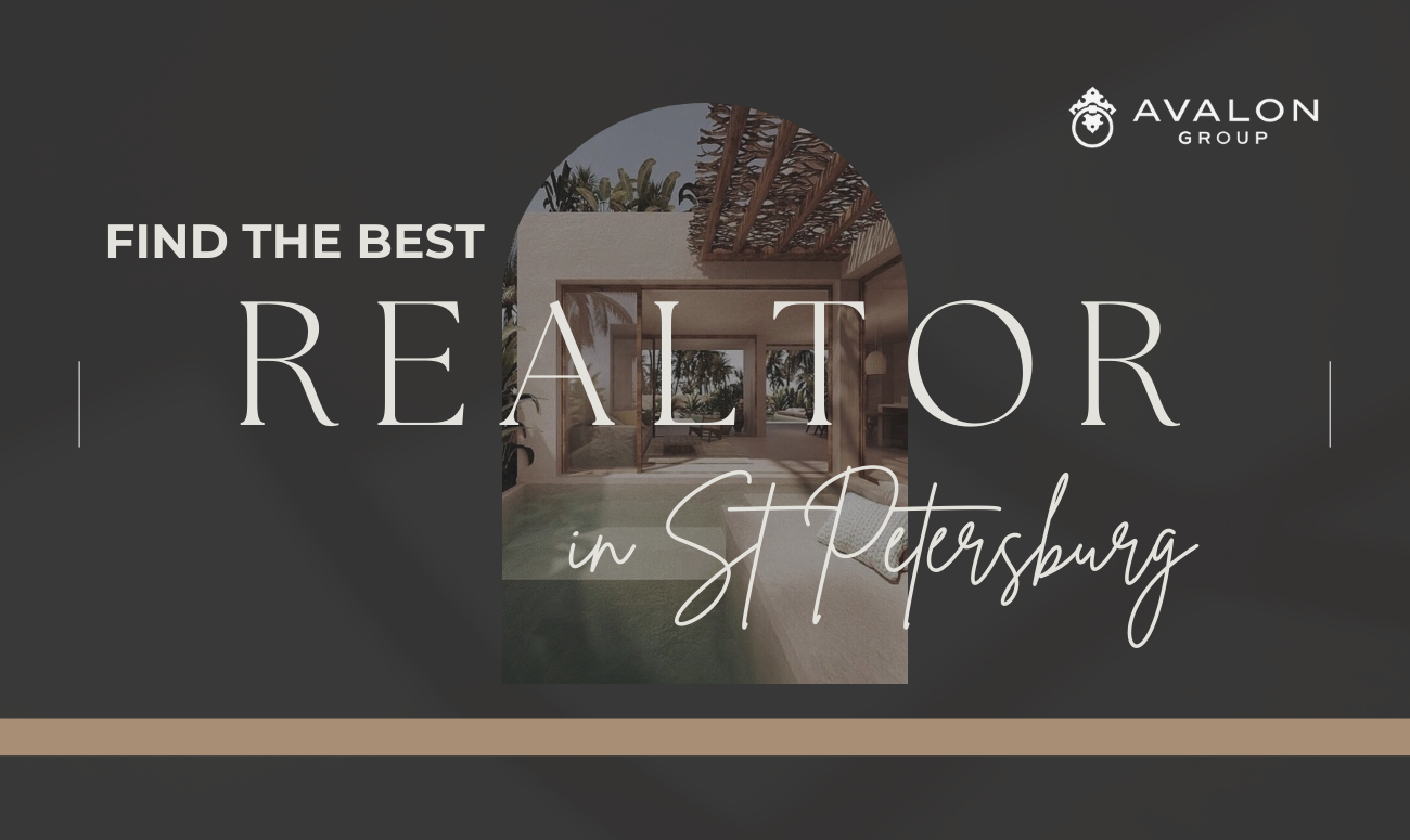 Find the Best Realtor in St Petersburg Cover picture shows the title in white letters on a dark gray background with a beige line at the bottom.