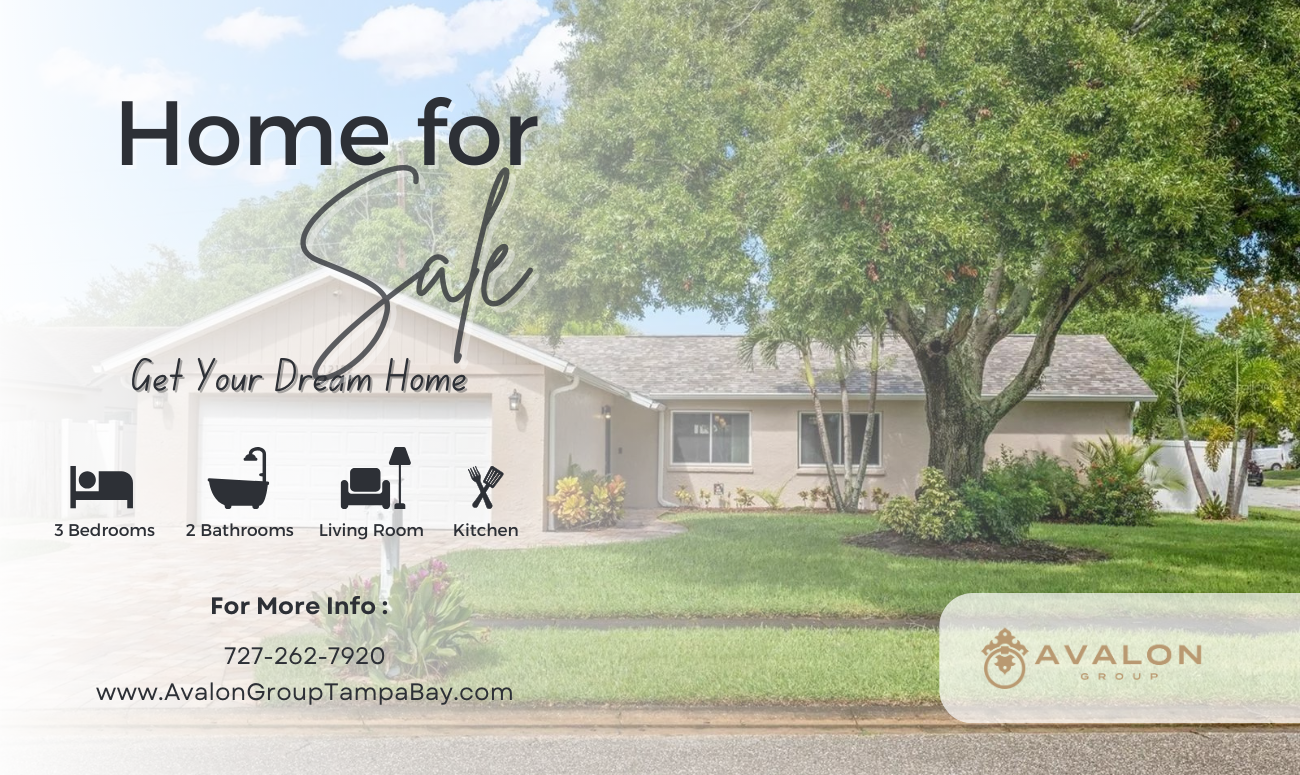 Home For Sale Largo FL cover picture shows picture of a ranch home with stucco walls painted beige.