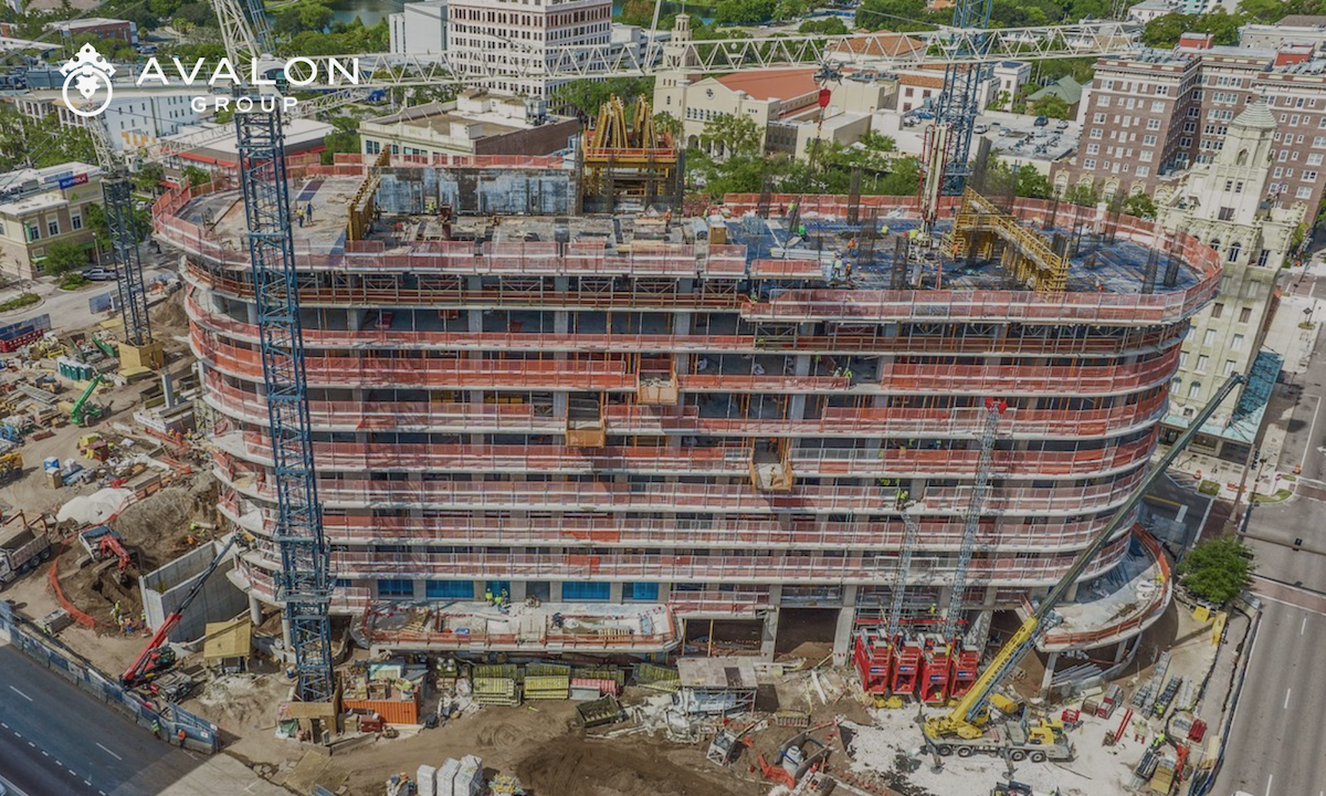 Residences at 400 Central Construction: ariel picture shows 11th Floor added to the 46 floor construction. 
