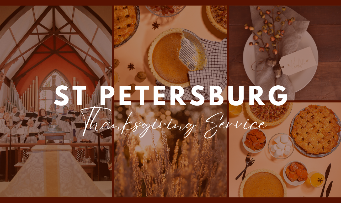 St Petersburg Thanksgiving Service cover picture shows a choir in front of an organ.