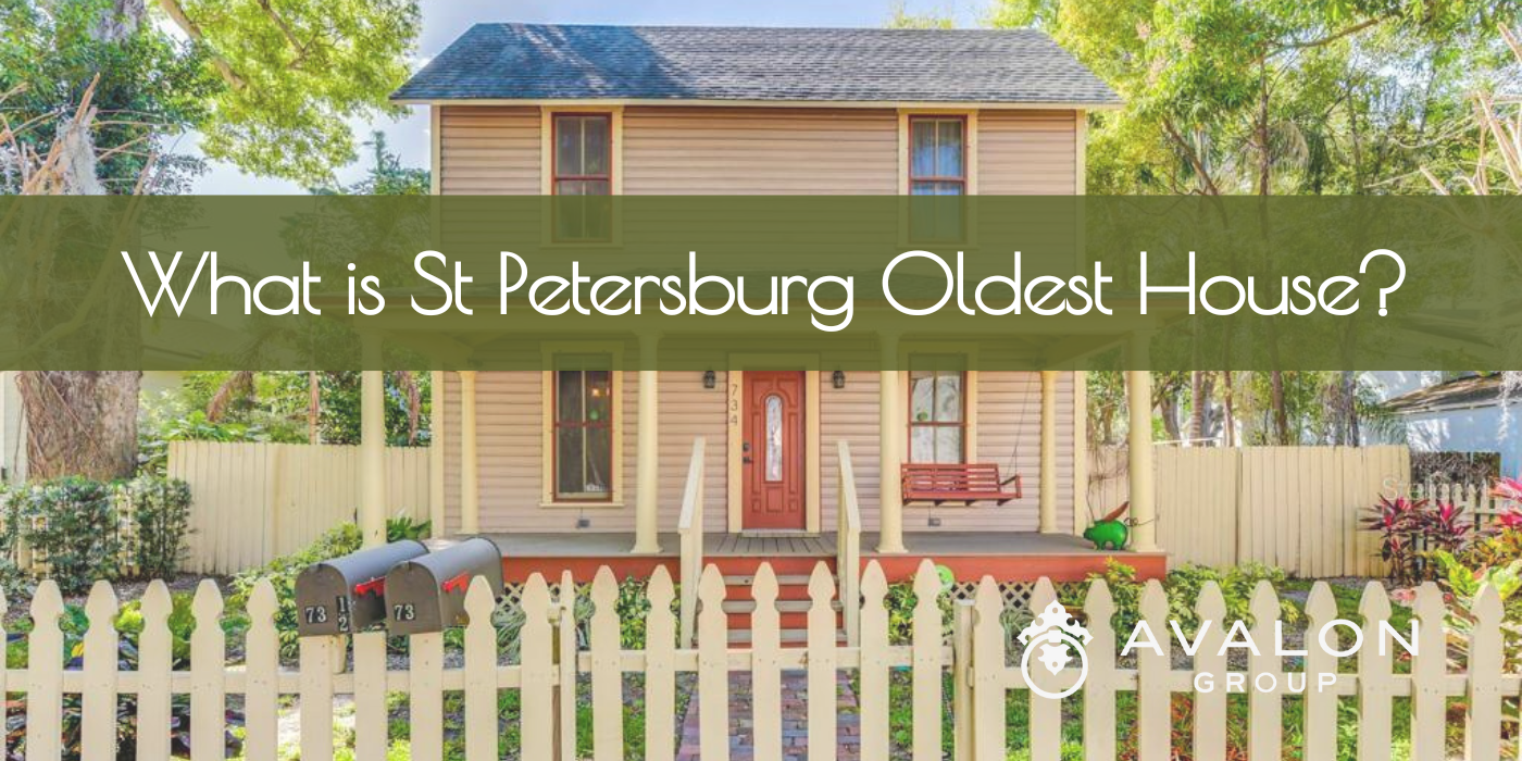 What is St Petersburg Oldest House Cover Picture shows a beige 19th century home with tan trim and an orange front door.