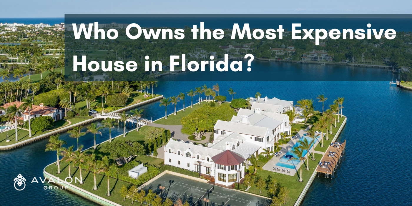 Who Owns the Most Expensive House in Florida Picture shows a white mansion on a 2 acre island in Palm Beach FL