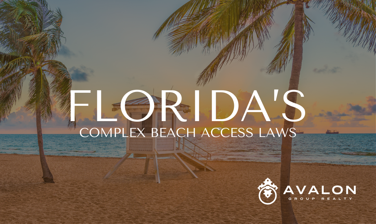 Florida's Complex Beach Access Laws cover picture shows a lifeguard stand on a beach.