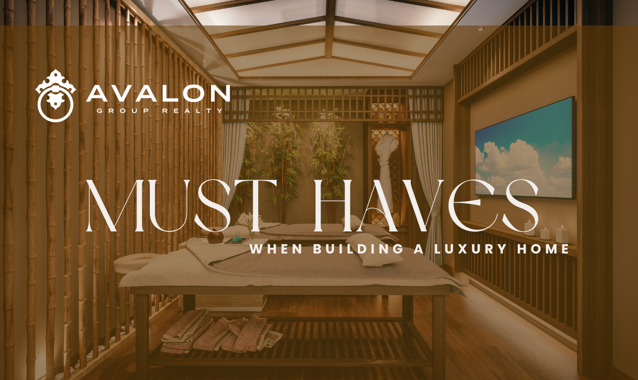 Must Haves When Building A Luxury Home cover picture shows a Massage Spa Room lined with bamboo walls.