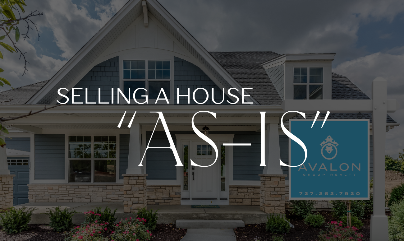 Selling a House “As-Is” cover picture has a house for sale in the background and the title is in white letters.